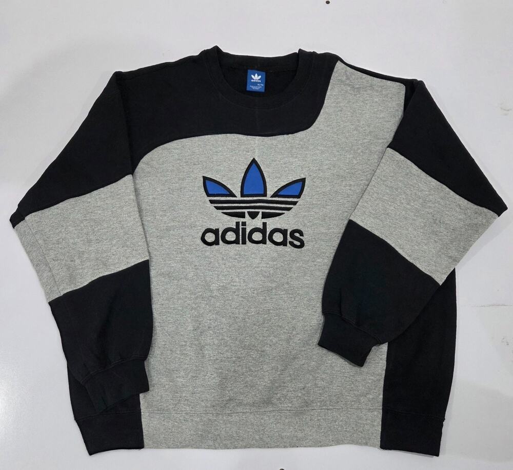 Vintage Adidas Reworked Sweatshirt – Unique Upcycled Panelled Jumper – Size XL